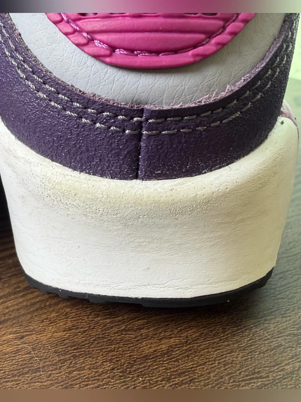 Nike Air Max 90 GS US 5Y Grey Purple Pink Sneakers HF6358-003 Excellent